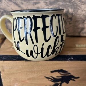 Yellow 'Perfectly Wicked' Mug in the shape of a cauldron for that witchy friend.